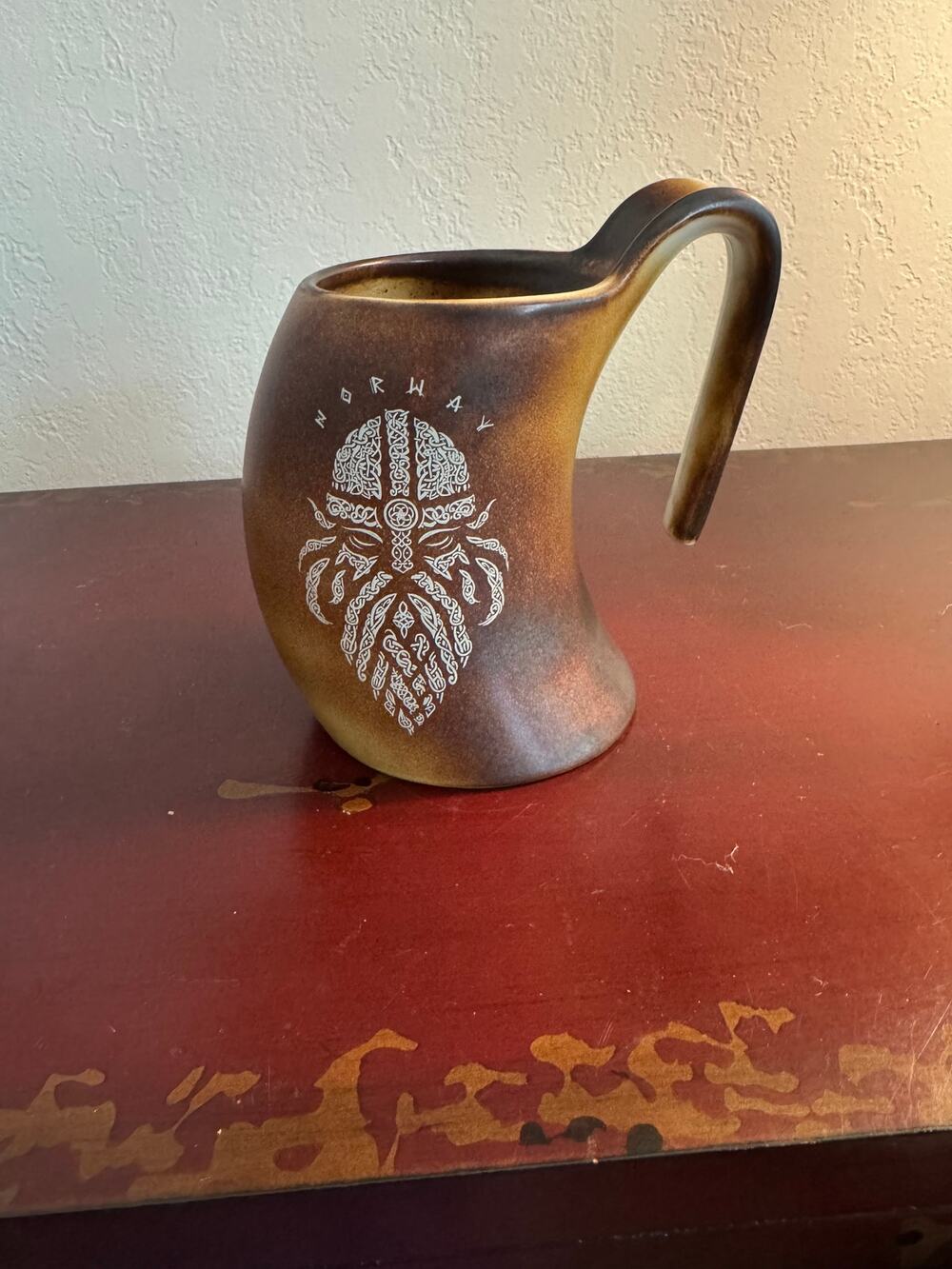 Disney Parks EPCOT Norway Pavilion Viking Horn Stoneware Mug